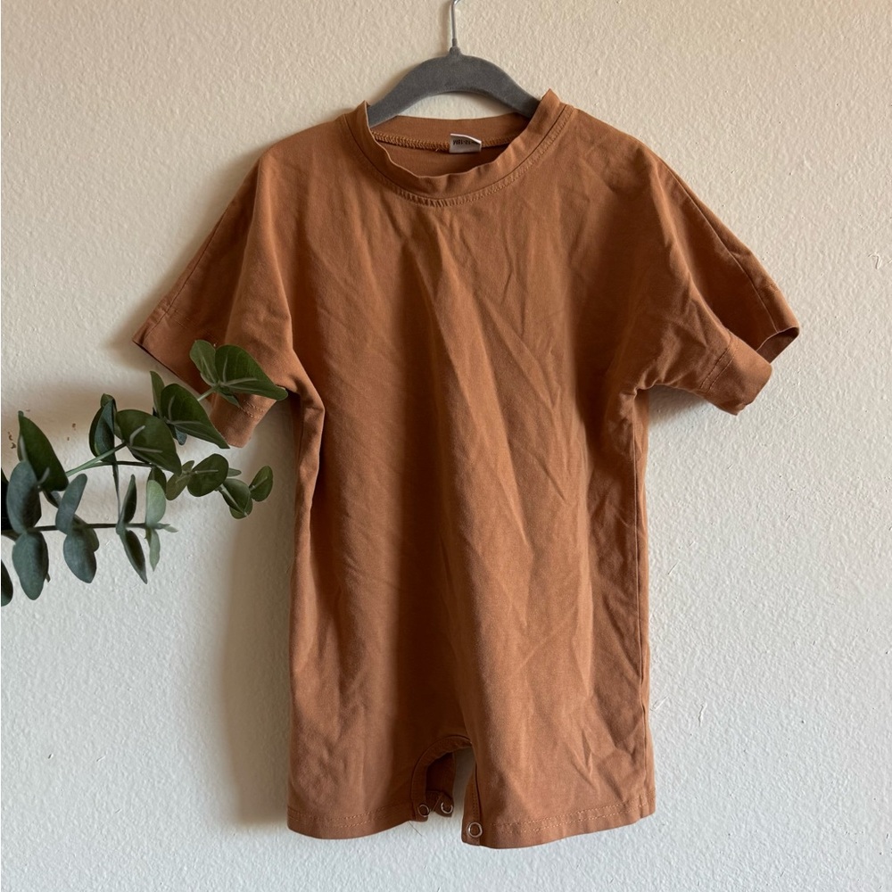 Kids Brown Short Sleeve Romper